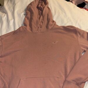 Hollister Men's Hoodie in Dusty Rose
